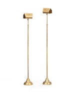 A pair of gilt-brass adjustable floor lamps, modern, by Studio Peregalli | Paire de lampadaires réglables en laiton doré, travail moderne, attribués au Studio Peregalli